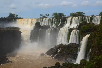 Landscape view of the stunning Iguazu falls in Nth east Argentina