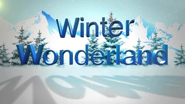 An animated snowy forest background with winter wonderland text for use as a holiday messaging clip