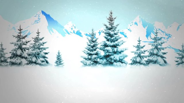 An Animated Snowy Forest Background For Copy Placement As A Holiday Messaging Clip