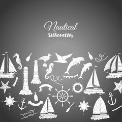 Nautical background with ships