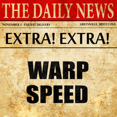 warp speed, newspaper article text