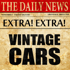 vintage cars, newspaper article text