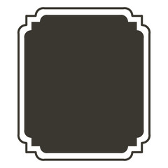 silhouette rectangle border heraldic decorative frame vector illustration