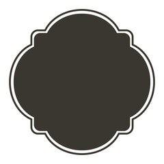 silhouette rounded border heraldic decorative frame vector illustration