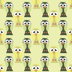 Seamless pattern with colorful owls - vector illustration