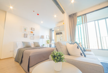 Modern and comfortable bedroom interior