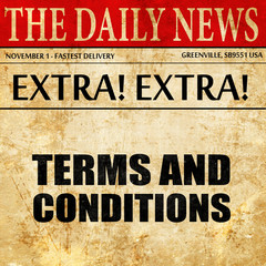 term and conditions, newspaper article text