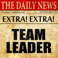 team leader, newspaper article text