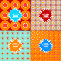 Set of seamless summer season patterns