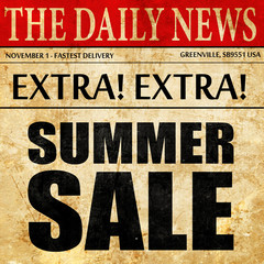 summer sale, newspaper article text