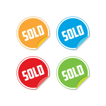 Colorful Sold Sticker Labels