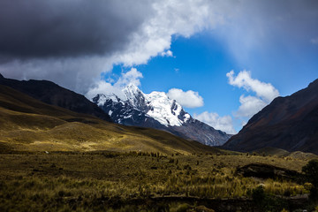 Huascaran National Park, large park in the north of Peru, where you look to find mountains above 5000 meters snowed between the valleys and mountains
