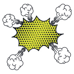 irregular cloud scream pop art for dialogue with several cumulus vector illustration