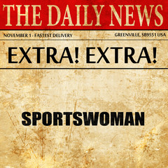 sportswoman, newspaper article text