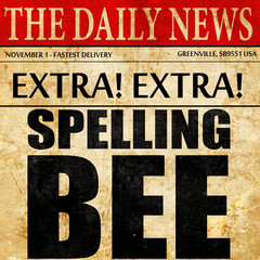 Fototapeta premium spelling bee, newspaper article text