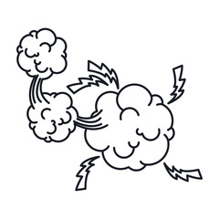 explosion steam cloud pop art with lightning . Vector illustration