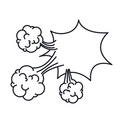 monochrome irregular cloud scream in explosion vector illustration