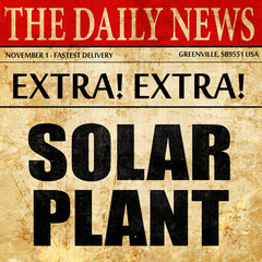 solar plant, newspaper article text