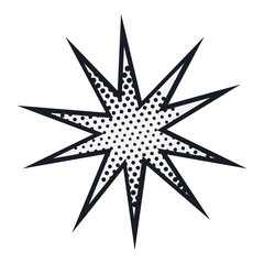 silhouette star shape scream pop art for dialogue vector illustration