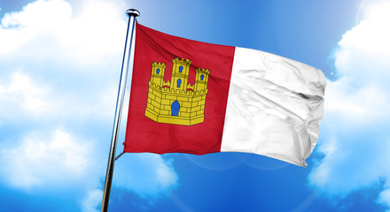 Castilla la manche flag, 3D rendering