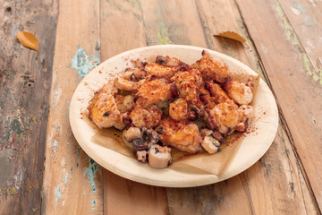 Octopus with paprika, typical Spanish dish