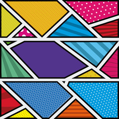 background colorful abstract in pop art with shapes irregular vector illustration