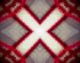 Red and white extruded mandala
