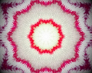 Red and white extruded mandala