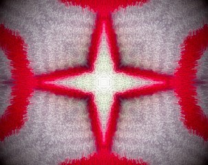 Red and white extruded mandala