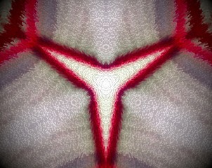 Red and white extruded mandala