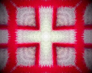 Red and white extruded mandala