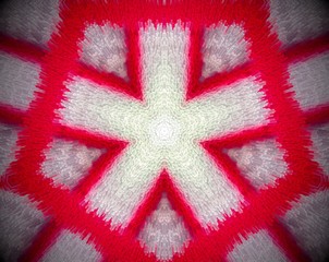 Red and white extruded mandala
