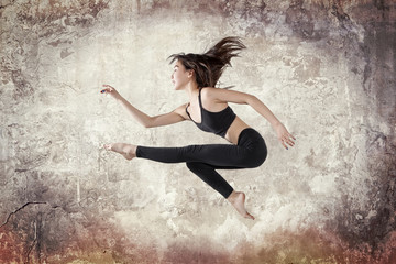 Young woman ballet dancing