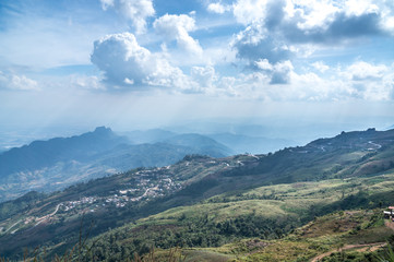 Phu Thap Boek in the sunset. Phetchabun Thailand