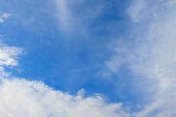 White clouds in the blue sky