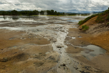 Hydrothermal field in the Uzon Caldera. Kronotsky Nature Reserve