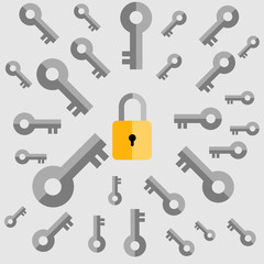 Lock and keys , teamwork and success for business concept.