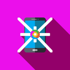 Vector icon or illustration showing mobile advertise in flat design style