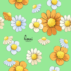 Obraz premium Floral illustration seamless