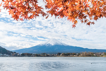 Mountain Fuji San at Kawaguchiko Lake in Japan.