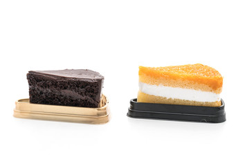golden threads cake and chocolate cake