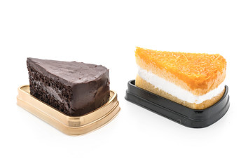 golden threads cake and chocolate cake