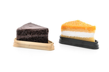 golden threads cake and chocolate cake