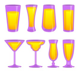 set of glass cups