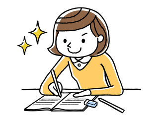 勉強する女の子

