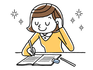 勉強する女の子
