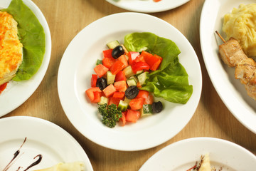 appetizer of vegetables and food on the table