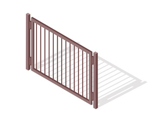 Steel Fence Section Vector In Isometric Projection