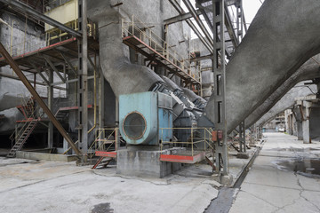 The old equipment at a thermal power plant