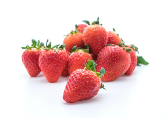 fresh strawberry on white